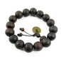 Unisex Large 15mm Wooden Bead Bracelet - Dark Brown