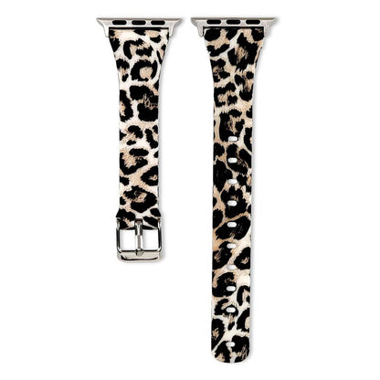 Slim Style Silicone Strap for 38/40/41mm Apple Watch- Leopard- S/M