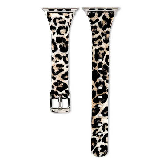 Slim Style Silicone Strap for 38/40/41mm Apple Watch- Leopard- S/M