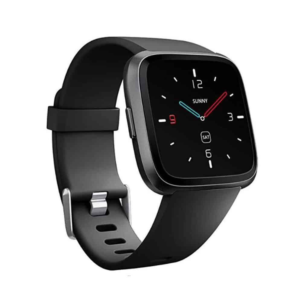 20mm Silicone Strap for Fitbit Versa/Versa 2- M/L- Black