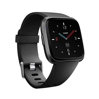 20mm Silicone Strap for Fitbit Versa/Versa 2- M/L- Black