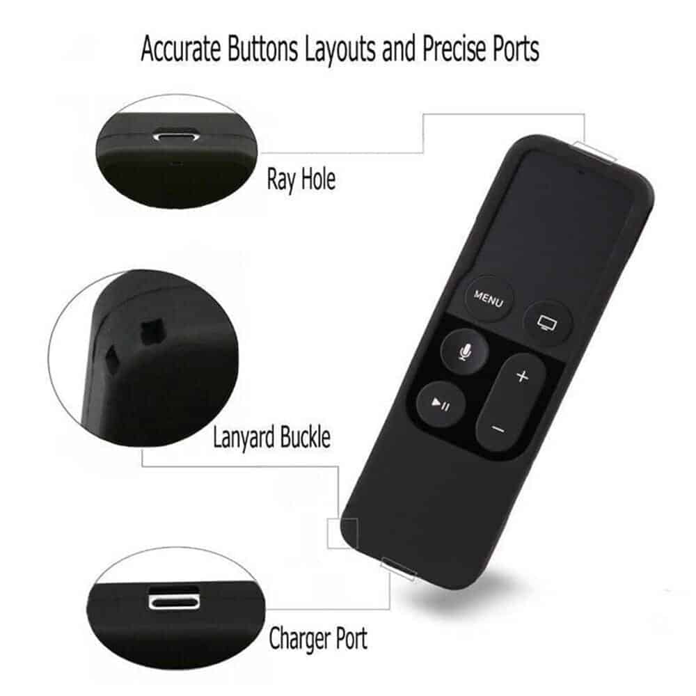 Silicone Remote Case for Apple TV 4K 32GB/64GB- Black x3  Combo
