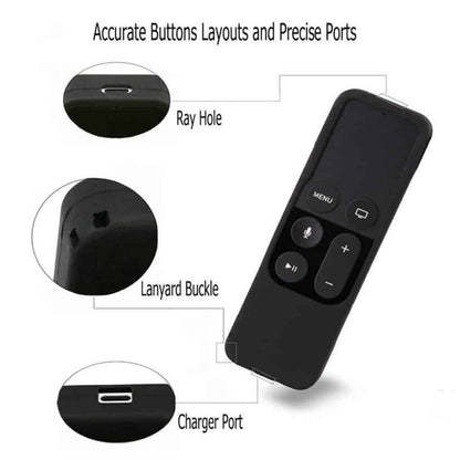Silicone Remote Case for Apple TV 4K 32GB/64GB- Black x3  Combo