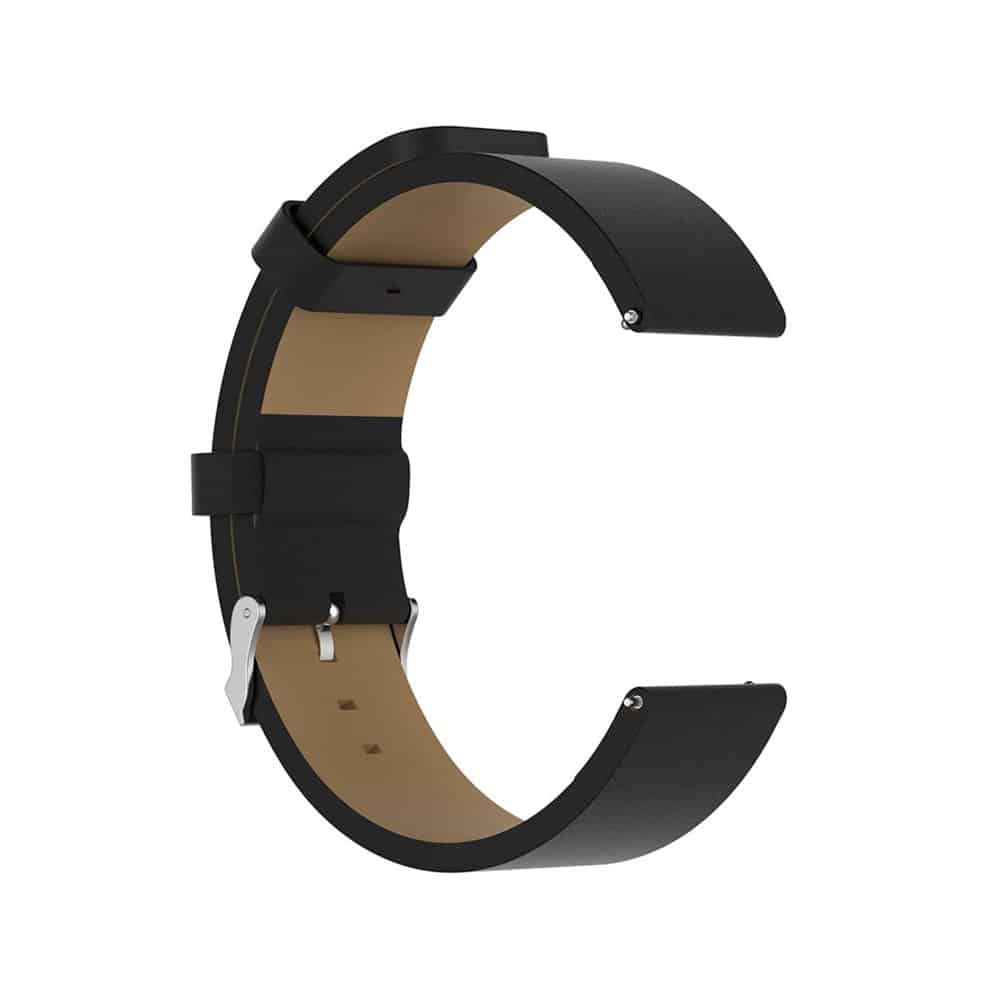 PU Vegan Leather Strap for Fitbit Versa/ Versa 2 - Black - M/L