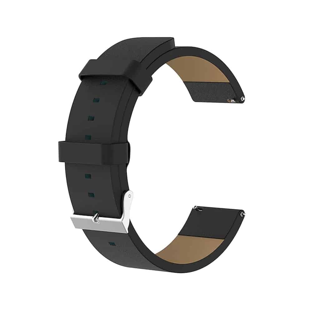 PU Vegan Leather Strap for Fitbit Versa/ Versa 2 - Black - M/L