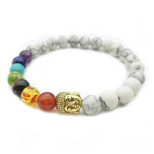Crystal Rock 7-Chakra Healing Reiki Buddha Charm Bracelet