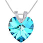 Titanic Crystal Blue Sapphire Love Heart Pendant Necklace