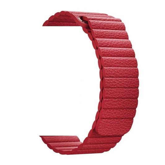 PU Vegan Leather Magnetic Strap for Apple 38/40/41mm  - Red