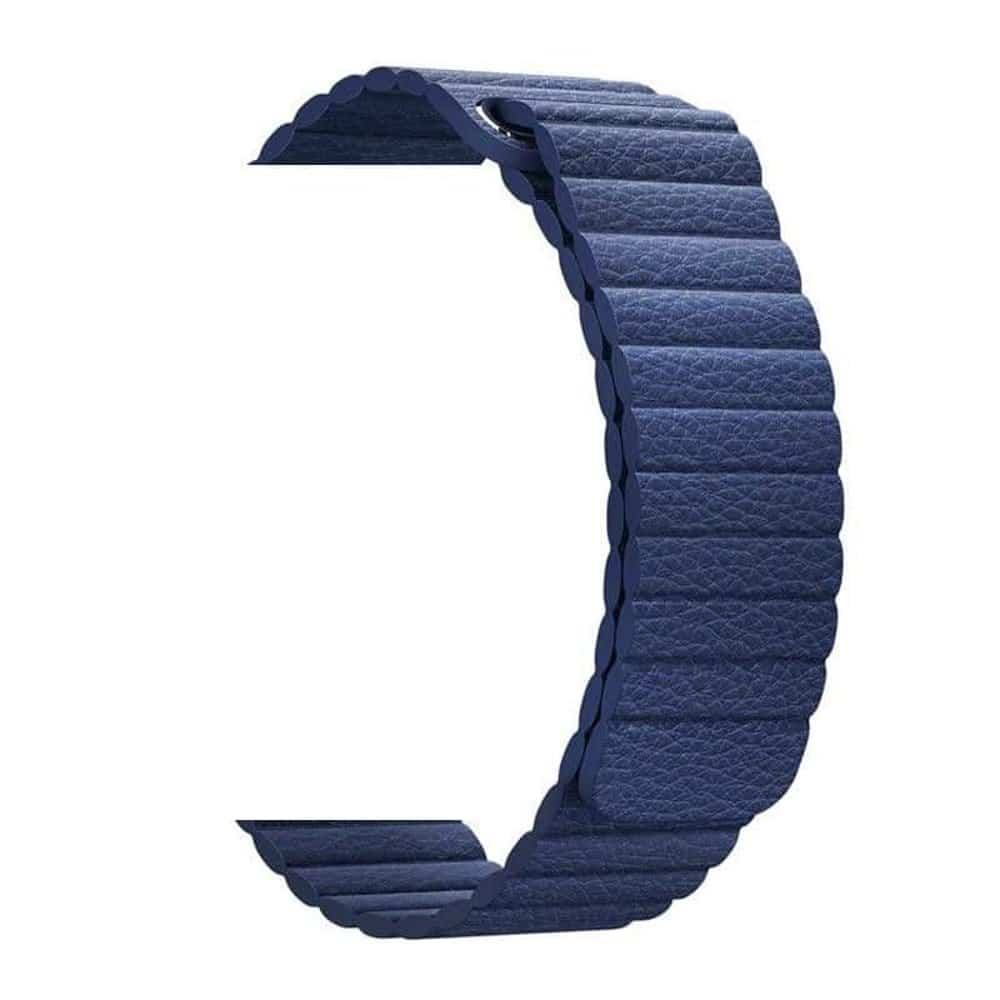 PU Vegan Leather Magnetic Strap for Apple 38/40/41mm  - Blue