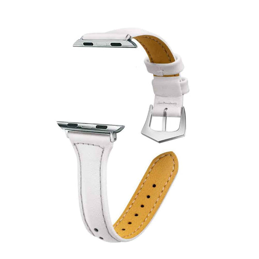 T shape Leather Strap for 38/40/41mm Apple Watch - White