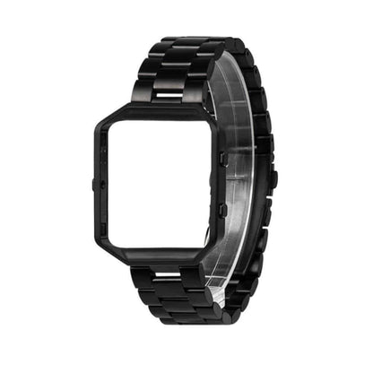 Stainless Steel Strap w/Metal Frame for Fitbit Blaze - Black + Link removal tool