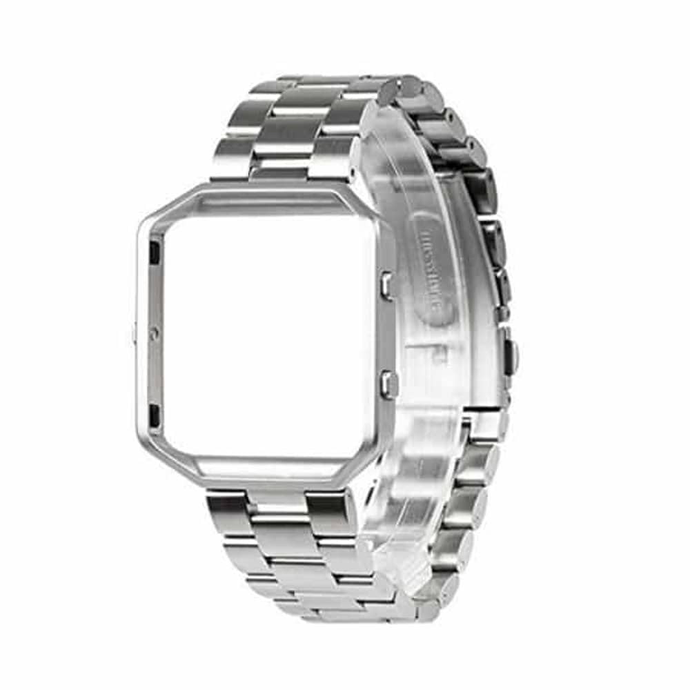 Stainless Steel Strap w/Metal Frame for Fitbit Blaze - Silver + Link removal tool