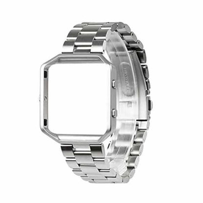 Stainless Steel Strap w/Metal Frame for Fitbit Blaze - Silver + Link removal tool