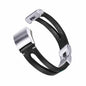 Leather Strap with Metal Clasp for Fitbit Charge 2- Black