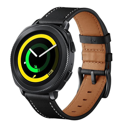 Leather Strap for Samsung Gear S4 Gear,16.5cm,-Black
