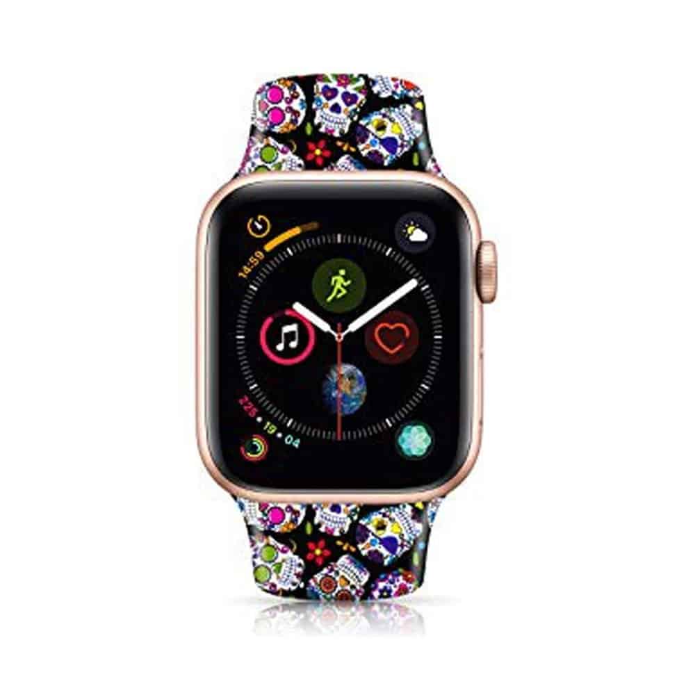 Silicone Strap for 42/44/45/49mm Apple Watch- Colour Skulls