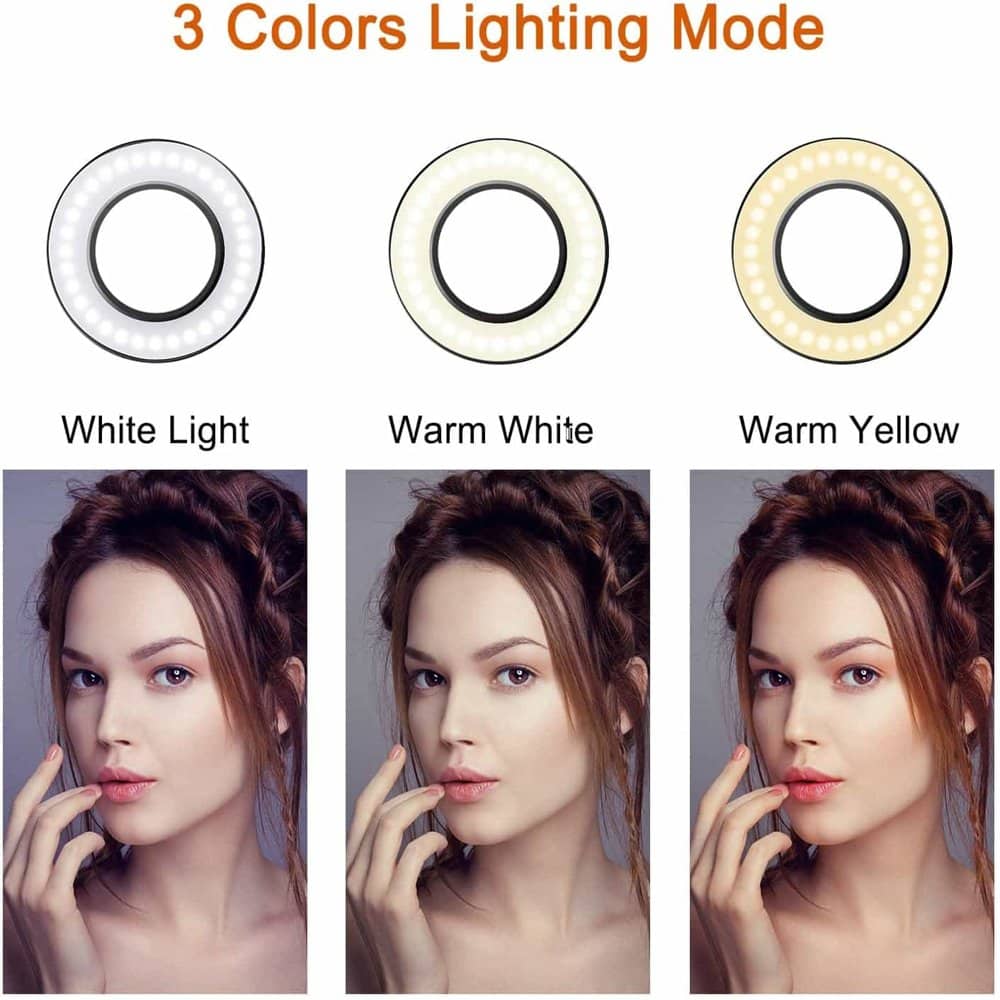 2-in-1 Selfie Ring LED Beauty Light Phone Holder Desk Stand
