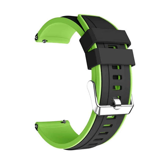 22mm Polar Grit X Replacement Silicone Strap (Adjustable S-M-L)- Black & Green