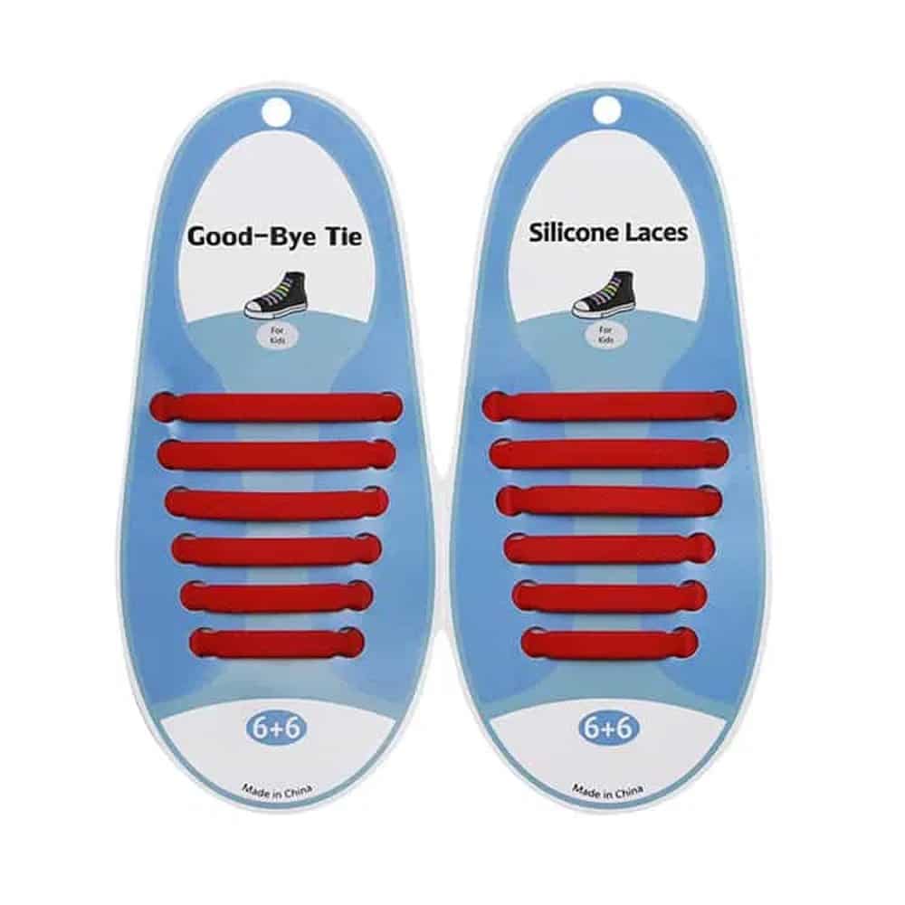 elastic lazy no-tie silicone speed laces - Red (Kids)