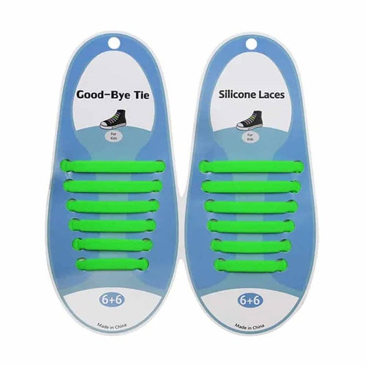 elastic lazy no-tie silicone speed laces - Green (Kids)
