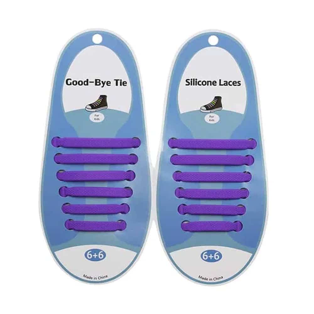 elastic lazy no-tie silicone speed laces - Purple (Kids)