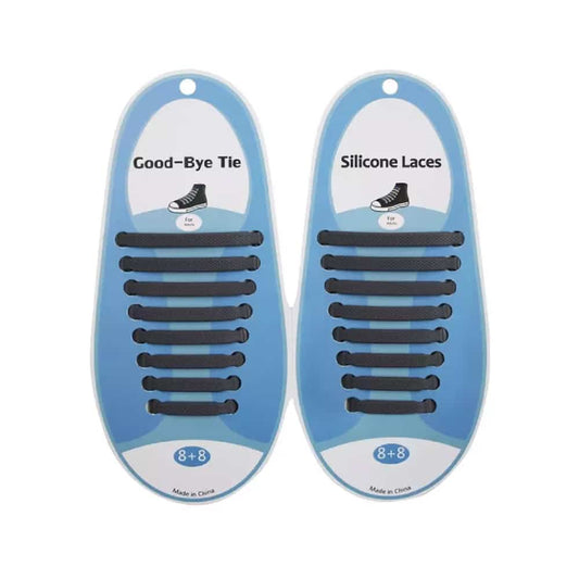 elastic lazy no-tie silicone speed laces - Grey (Adults)
