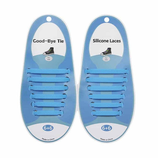 elastic lazy no-tie silicone speed laces - Light blue (Adults)