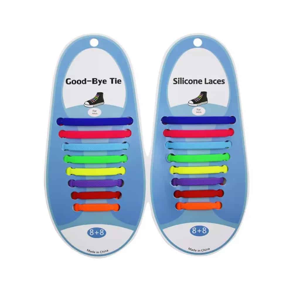 elastic lazy no-tie silicone speed laces - Rainbow (Adults)