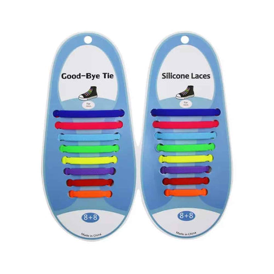 elastic lazy no-tie silicone speed laces - Rainbow (Adults)