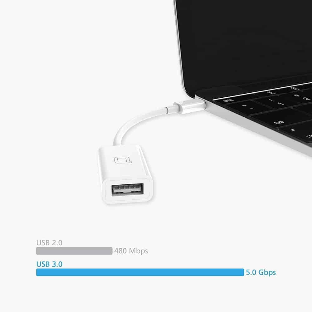 5 GBPS Fast USB-C to USB 3.0 Cable Adapter for MacBook Pro