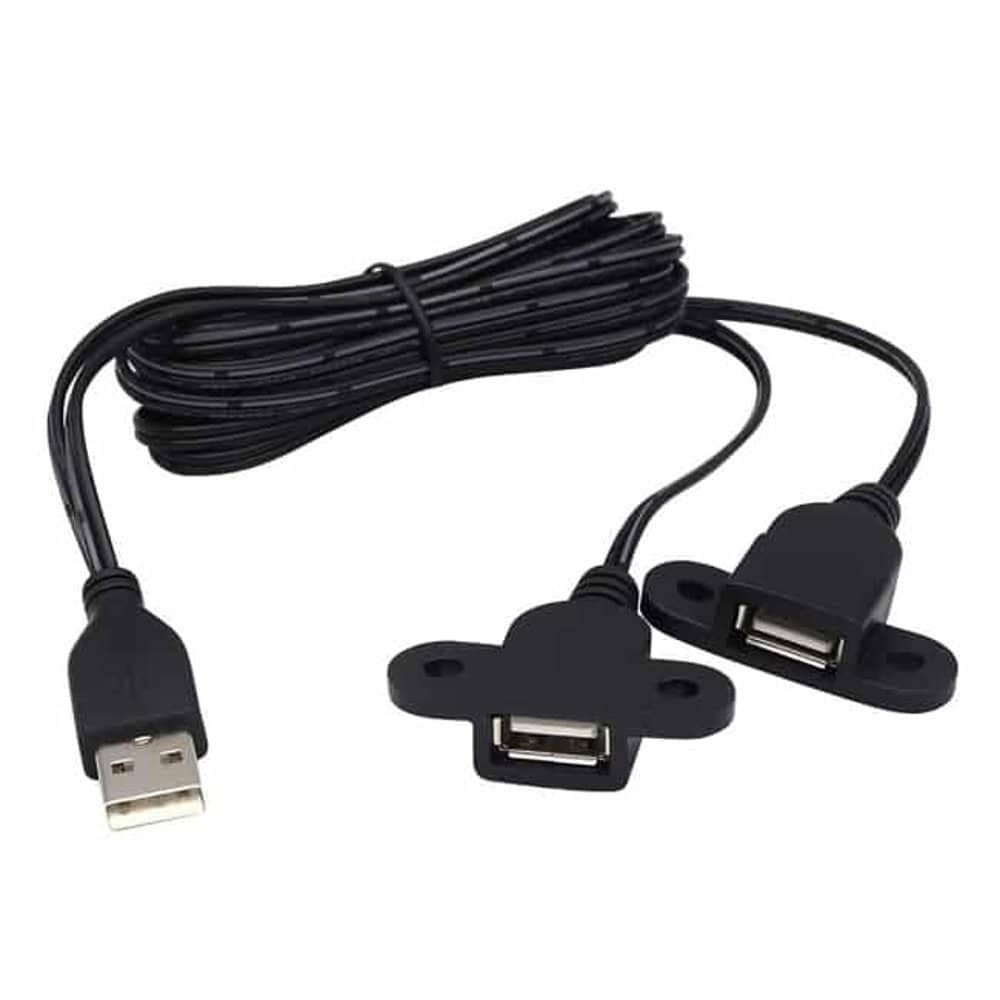 USB 2.0/ USB Type A 2-in-1 Device Charging Extension Cable