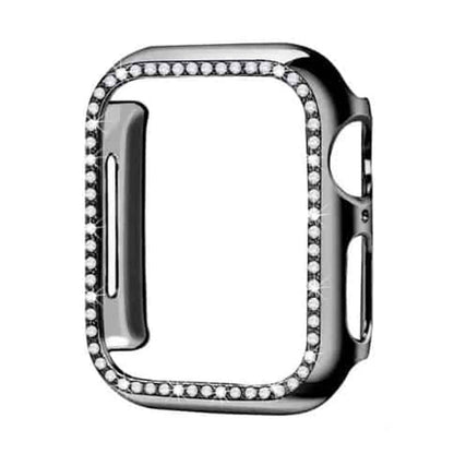 44mm Apple Watch Rhinestone PC Shiny Protective Frame - Black
