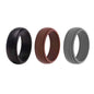 Men's Wedding/Commitment/Exercise Silicone Rings (4-Pack )Black, Grey, Brown (size 10/ T)