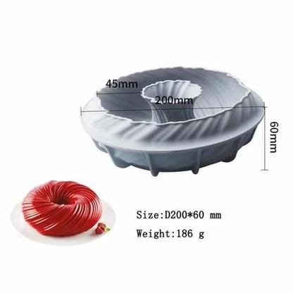 Round Swirl Non-Stick Silicone Baking Dessert Cake Mould