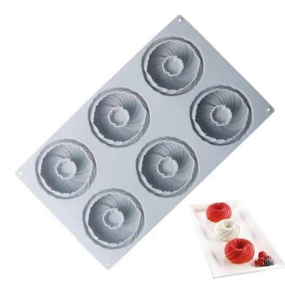 Non-Stick 3D Spiral Swirl Doughnut Silicone Baking Mould