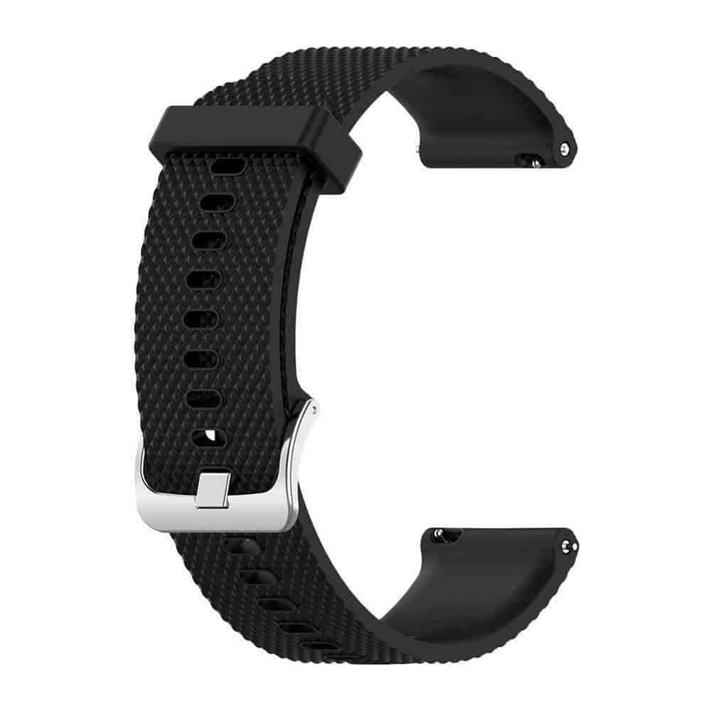 20mm Universal brand replacement silicone watch strap - Black (M-L)