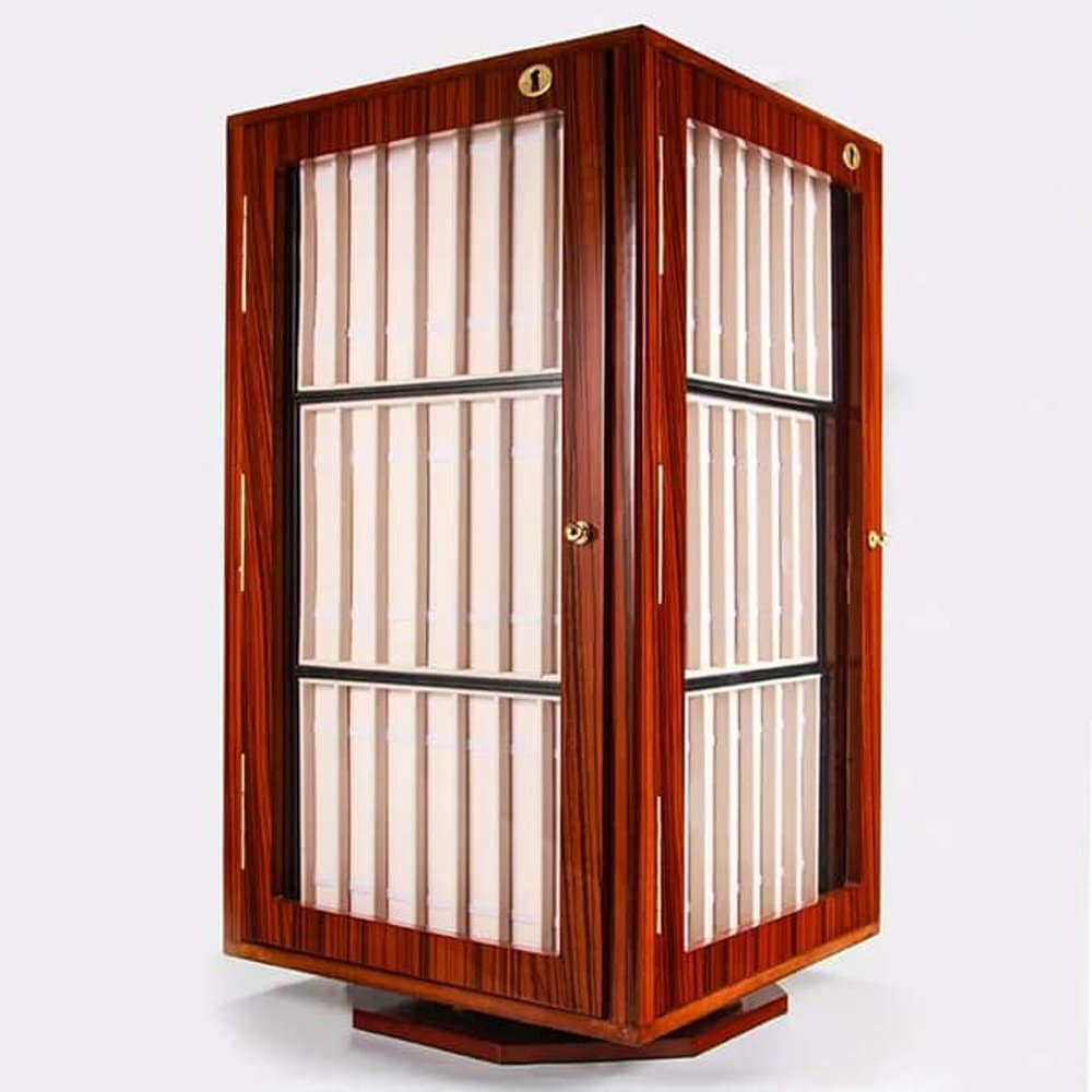 84 Compartment Watch Strap Wooden Cabinet Lockable Display Organizer