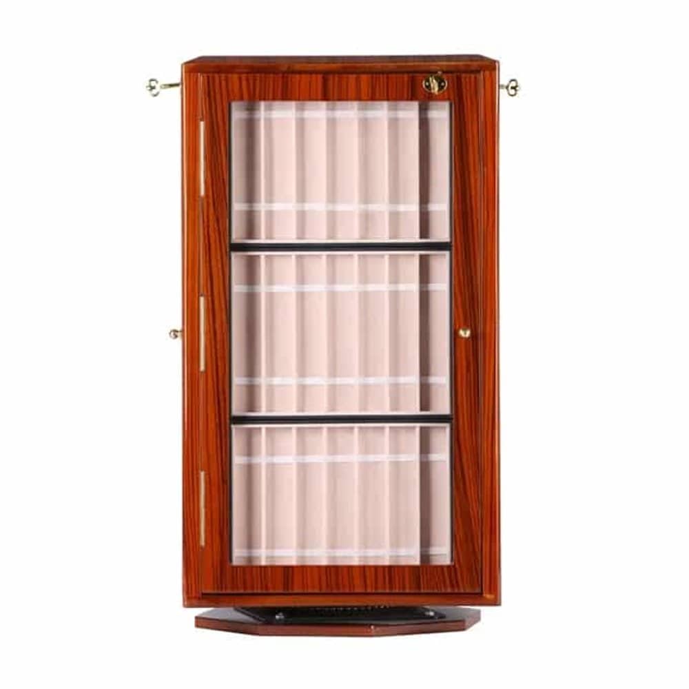 84 Compartment Watch Strap Wooden Cabinet Lockable Display Organizer