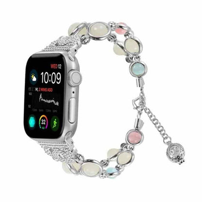38/40/41mm Apple Watch luminous beaded pearl strap - Silver