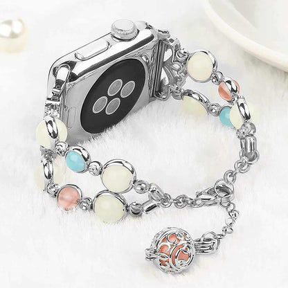 38/40/41mm Apple Watch luminous beaded pearl strap - Silver