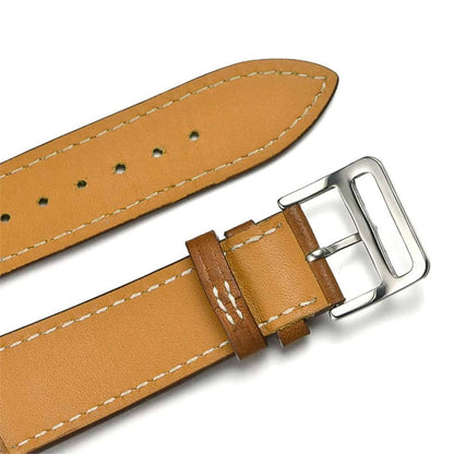 Double Wrap Leather Strap for 42/44/45/49mm Apple Watch (S/M)- Brown