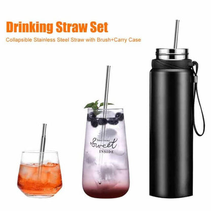 Stainless Steel Metal Reusable Telescopic Drinking Straw