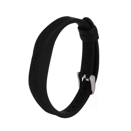 Sporty Silicone Strap for Fitbit Flex 2 Fitness Tracker- Black