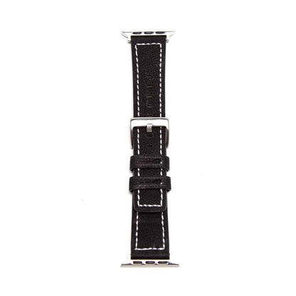 Replacement Leather Strap for 42/44/45/49mm Apple Watch- Black