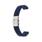18mm Universal brand grooved silicone watch strap - Navy (M-L)