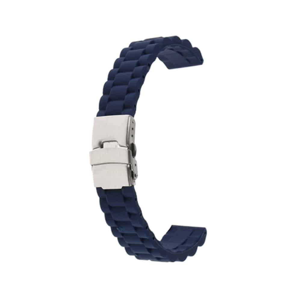 22mm Universal brand replacement silicone watch strap - Navy (M-L)