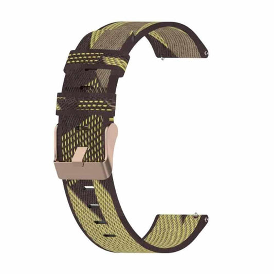 18mm Garmin Vivomove 3S/Vivoactive 4S nylon strap - Yellow stripes