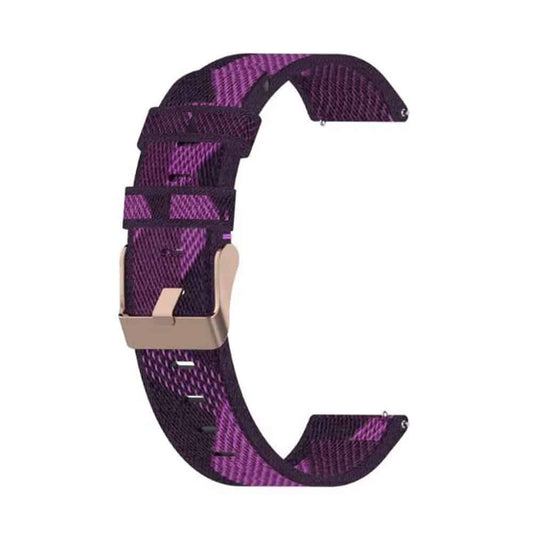 18mm Garmin Vivomove 3S/Vivoactive 4S nylon strap - Purple stripes