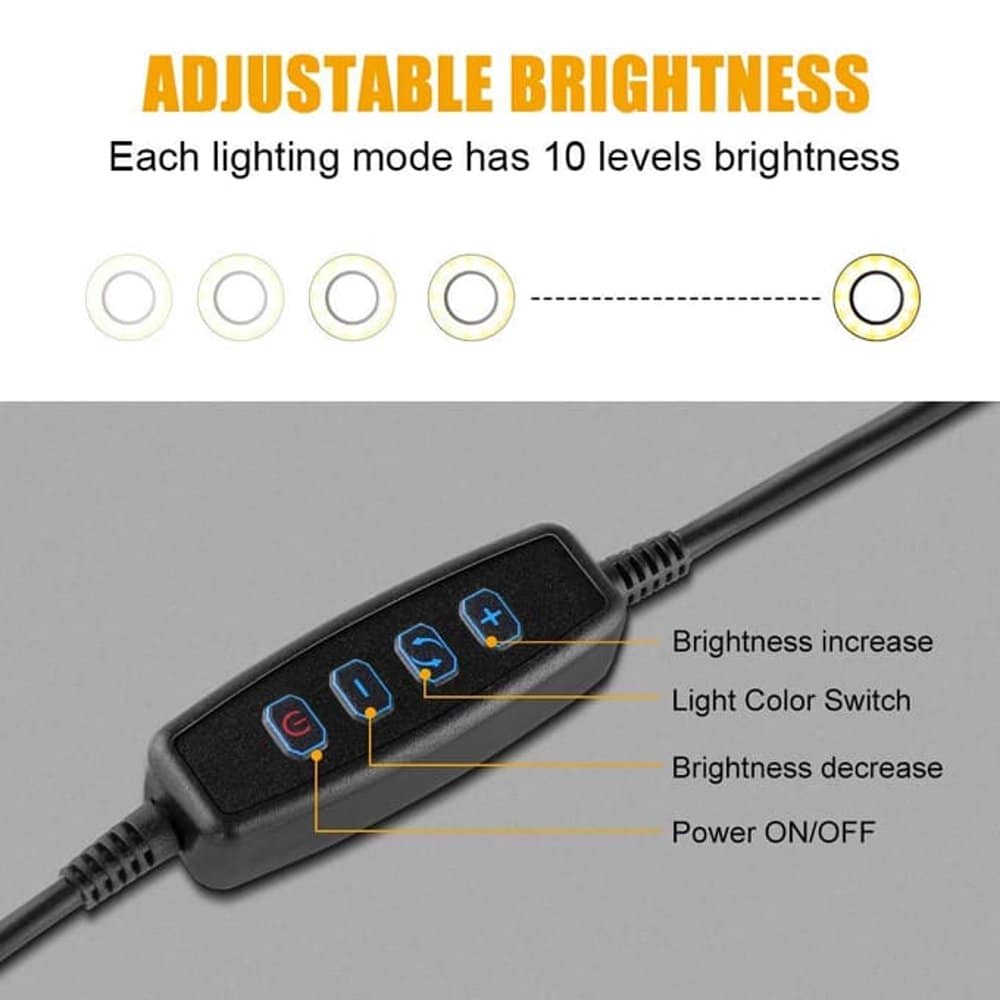 Selfie Vlogging 360 Adjustable LED Ring Light Desk Lamp