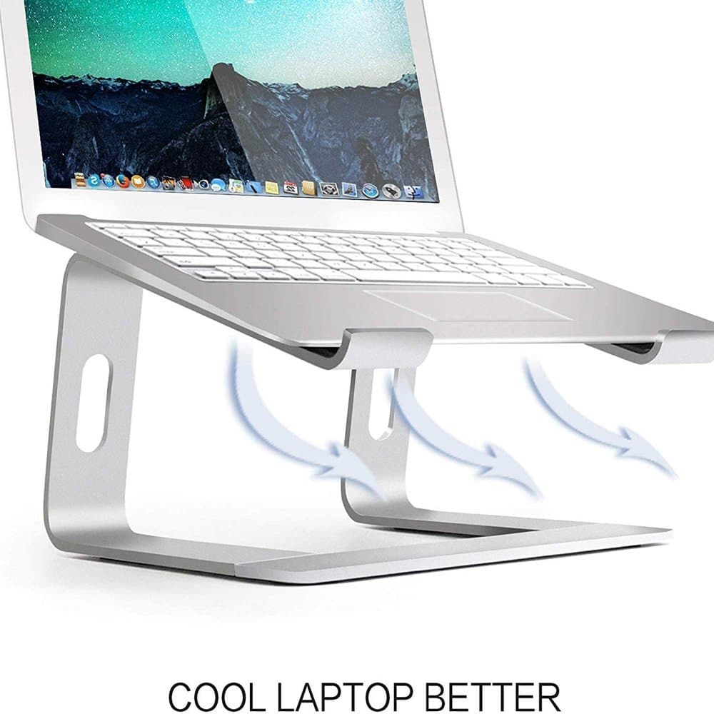 Aluminium Home & Office Desk Macbook Laptop Stand 10-15.6" - Silver